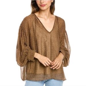 Vince Brown And Cream Stary Dot Blouse - Size XXL
